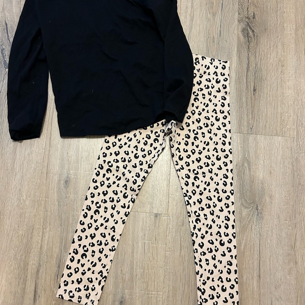 H&M Tan and Black Leggings Stretchy Full-Length